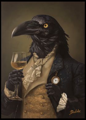 Fancy Gothic Raven Gentleman Portrait