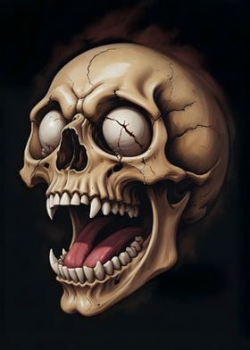 Screaming Skull Illustration