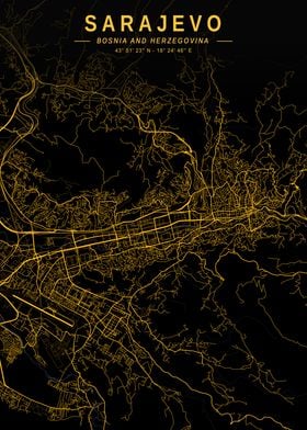 Sarajevo Golden City Map