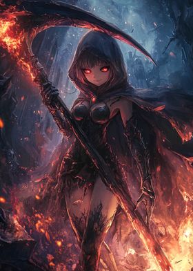 Dark Anime Girl with Scythe