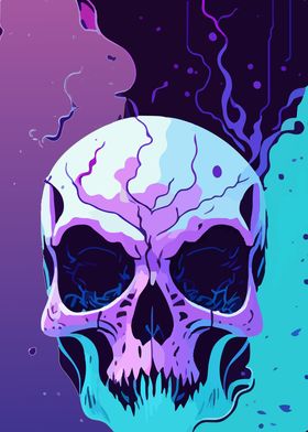 Neon Skull Art