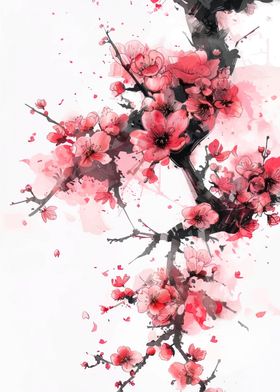 Cherry Blossom Watercolor