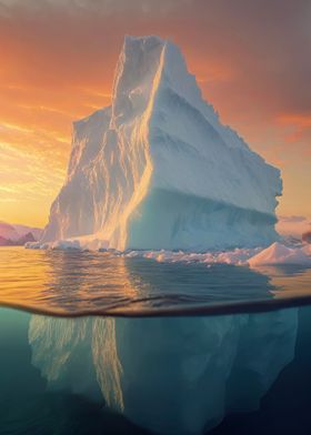 Iceberg at Sunset