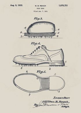 Golf Shoe Patent Illustration