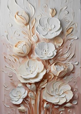 White Floral Painting