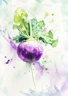 Watercolor Purple Turnip