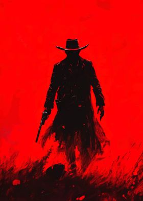 Cowboy Red Silhouette