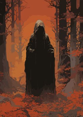 Dark Deadly Figure in Forest