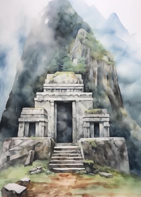 Ancient Temple in Mountains