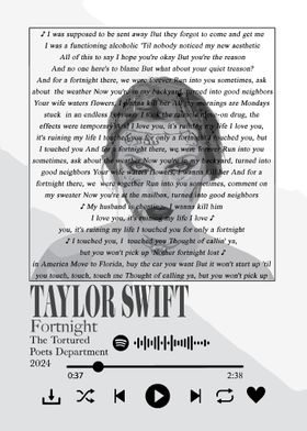 Taylor Swift Fortnight Album Cover