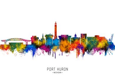 Port Huron Skyline Watercolor