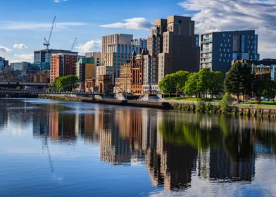 Glasgow Downtown Skyline River View