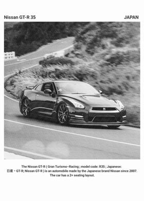 Nissan GT-R 35 Black and White