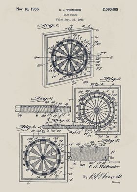 Dartboard Patent Illustration