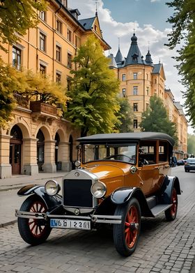 Vintage Car in City