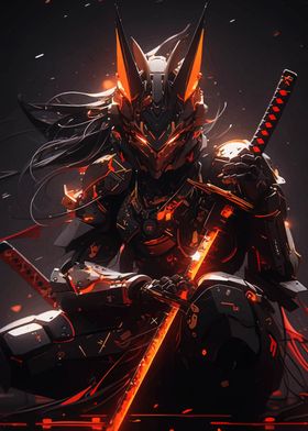 Cyberpunk Samurai Warrior