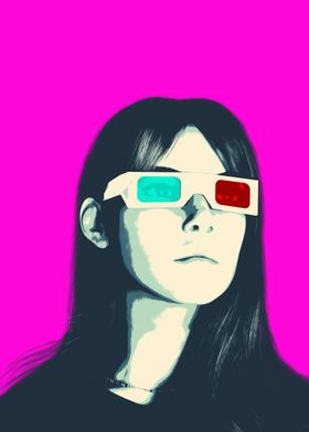 Woman in 3D Glasses