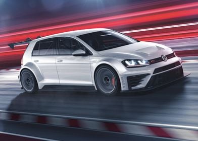 White Volkswagen Golf R