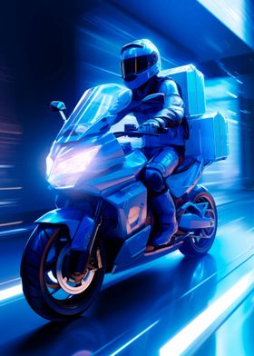 Blue Motorcycle Rider