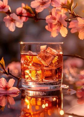 Whiskey with Ice and Blossoms