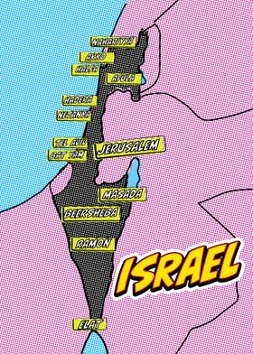 Israel Map Pop Art