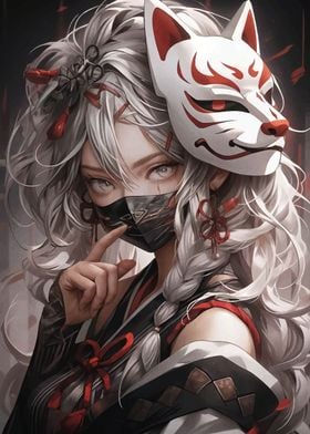 Kitsune Mask Anime Girl