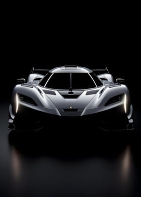 Silver Koenigsegg Jesko Sports Car