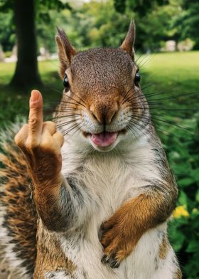 Squirrel Giving the Finger