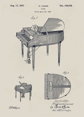 Piano Patent Illustration