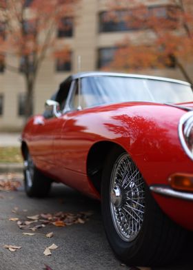 Classic Red Jaguar E-Type 