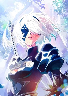 2B Nier Automata Anime Art