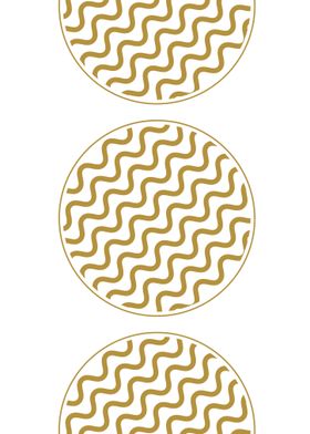 Gold Wave Pattern Circles