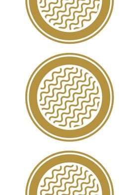 Gold Wavy Circle Pattern