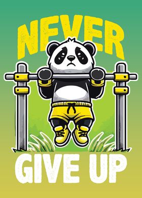 Never Give Up - Panda Pull-Up Motivation