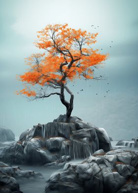 Lonely Tree on Rocks Persistence