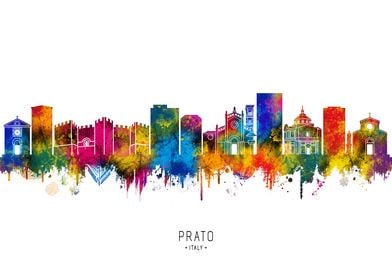 Prato City Skyline Watercolor