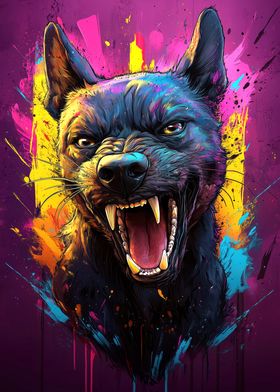 Angry Colorful Dog 