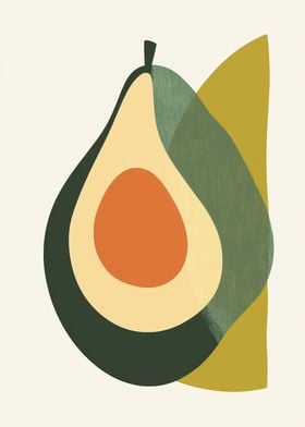 Abstract Avocado Illustration