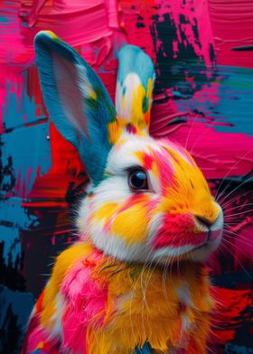 Colorful Rabbit Painting