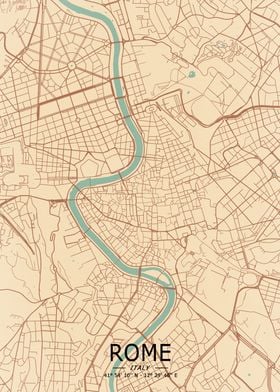 Rome Vintage Map