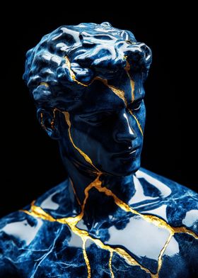 Blue and Gold Sculpture