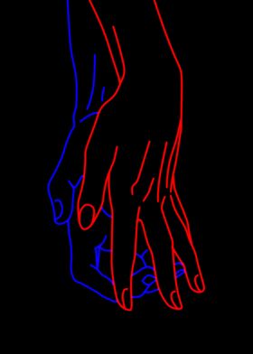 Red and Blue Hands