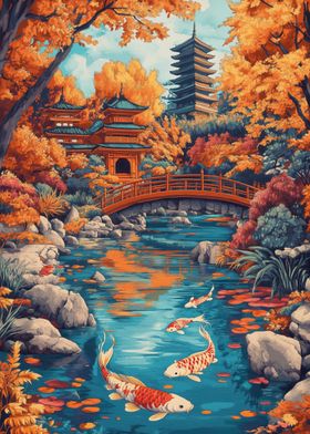 Japanese Garden with Koi