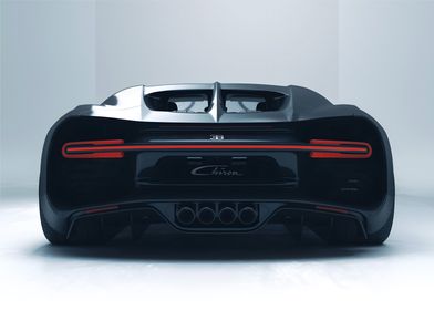 Black Bugatti Chiron Rear View