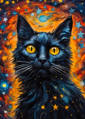 Black Cat Painting