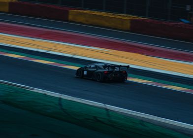 Black Lamborghini on Race Track