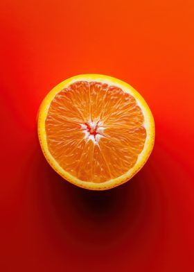 Orange Slice on Red