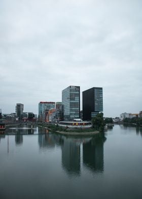 Modern Cityscape with River