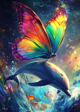 Rainbow Butterfly &amp; Dolphin