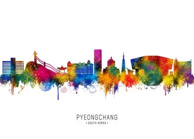 Pyeongchang Skyline Watercolor